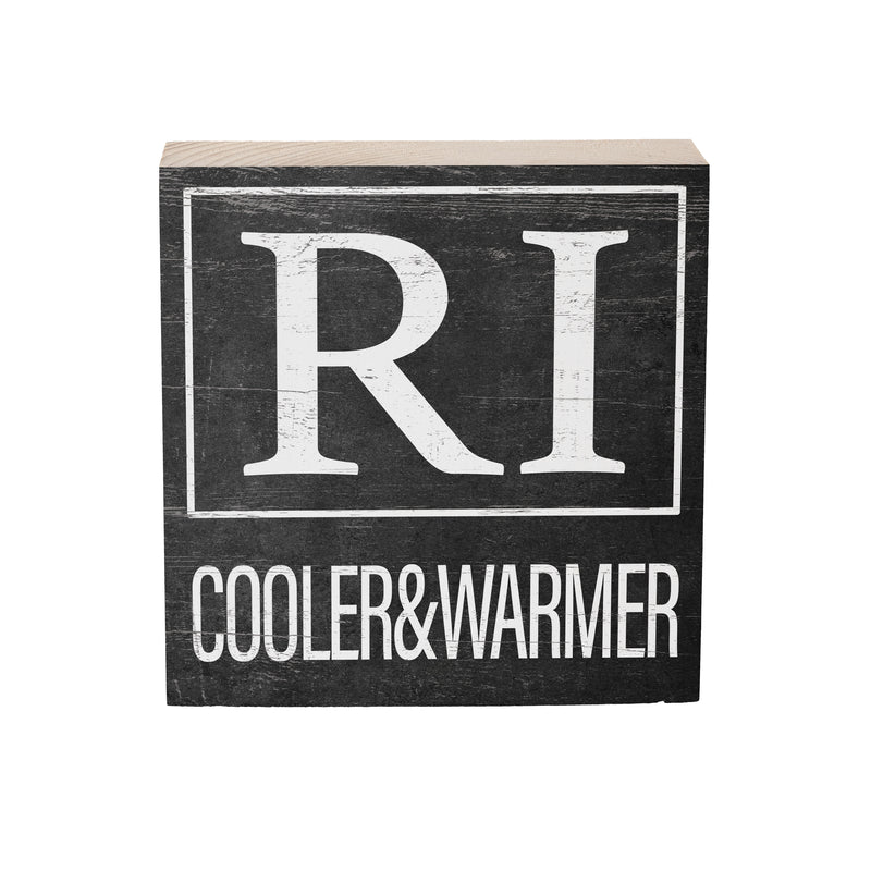 State Wooden Plock Rhode Island 6x6"