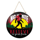 North Carolina State University Bigfoot Round Door Decor with Hanging Rope, 18x18