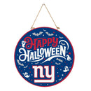 New York Giants Halloween Round Door Decor with Hanging Rope, 18x18