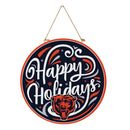 Chicago Bears Holiday Round Door Decor with Hanging Rope, 18x18