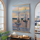 Seaside Retreat Indoor Wall Decor Canvas Tapestry, Sail Boats 52"X 36" Canvas Tapestry