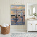 Seaside Retreat Indoor Wall Decor Canvas Tapestry, Sail Boats 52"X 36" Canvas Tapestry
