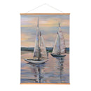 Seaside Retreat Indoor Wall Decor Canvas Tapestry, Sail Boats 52"X 36" Canvas Tapestry