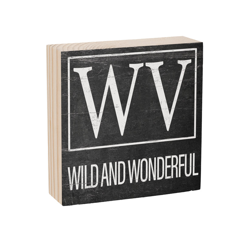 State Wooden Plock West Virginia 6x6"