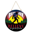 Boston Red Sox Bigfoot Round Door Decor with Hanging Rope, 18x18