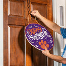 Clemson University Halloween Round Door Decor with Hanging Rope, 18x18