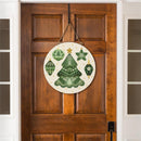 Shades of Emerald Christmas Tree Wood Door Decor, 18"
