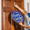 University of Kansas Holiday Round Door Decor with Hanging Rope, 18x18