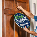 Seattle Seahawks Halloween Round Door Decor with Hanging Rope, 18x18