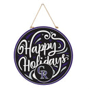 Colorado Rockies Holiday Round Door Décor with Hanging Rope, 18x18