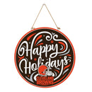 Cleveland Browns Holiday Round Door Decor with Hanging Rope, 18x18