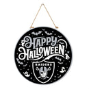 Las Vegas Raiders Halloween Round Door Decor with Hanging Rope, 18x18