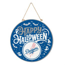 Los Angeles Dodgers Halloween Round Door Decor with Hanging Rope, 18x18