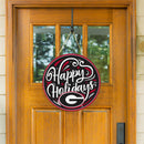 University of Georgia Holiday Round Door Decor with Hanging Rope, 18x18