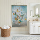 Cottage Garden Indoor Wall Decor Canvas Tapestry, Butterflies in Flight 52"X 36" Canvas Tapestry