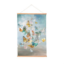 Cottage Garden Indoor Wall Decor Canvas Tapestry, Butterflies in Flight 36"x24" Canvas Tapestry