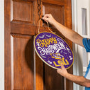 Louisiana State University Halloween Round Door Decor with Hanging Rope, 18x18