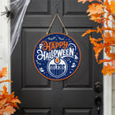 Edmonton Oilers Halloween Round Door Decor with Hanging Rope, 18x18