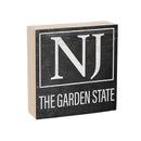 State Sign Wood Block New Jersey 6"x6"