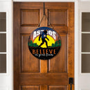 Houston Astros Bigfoot Round Door Decor with Hanging Rope, 18x18