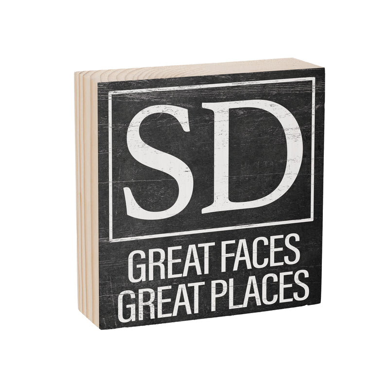 State Wooden Plock South Dakota 6x6"