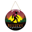Virginia Tech Bigfoot Round Door Decor with Hanging Rope, 18x18