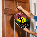 Virginia Tech Bigfoot Round Door Decor with Hanging Rope, 18x18