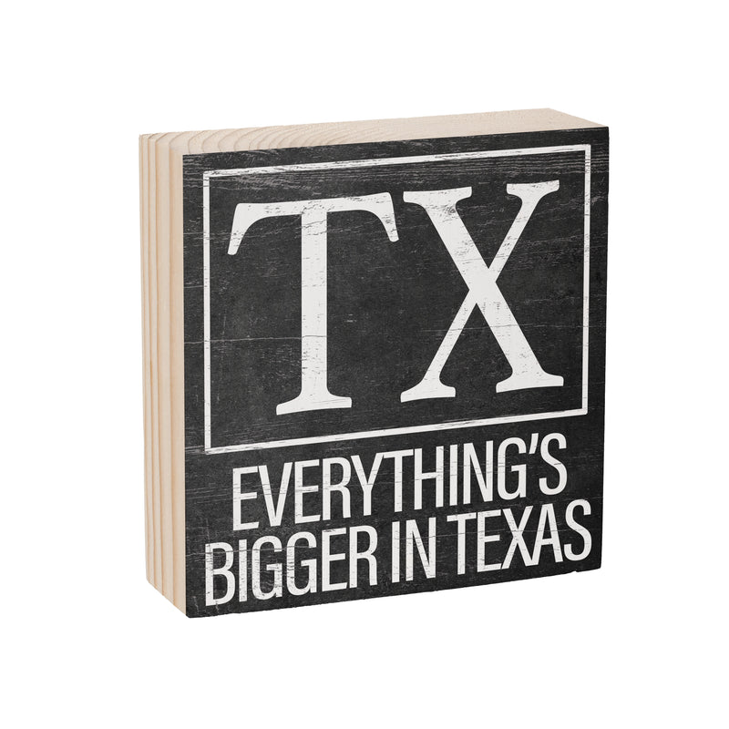 State Wooden Plock Texas 6x6"