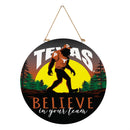 University of Texas Bigfoot Round Door Decor with Hanging Rope, 18x18