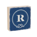 Coastal Wooden Plock Monogram Nautical 6" R R