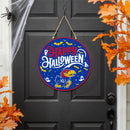 University of Kansas Halloween Round Door Decor with Hanging Rope, 18x18