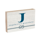 Coastal Wooden Plock Monogram Captain 12x8" J J