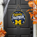 University Of Michigan Halloween Round Door Decor with Hanging Rope, 18x18