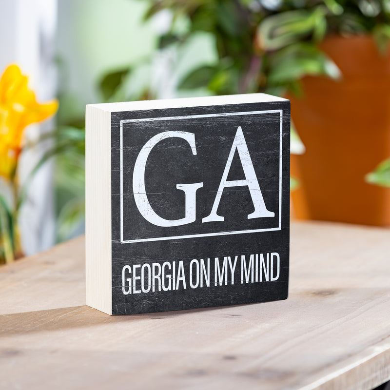 State Wooden Plock Georgia 6x6"