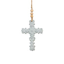 Memorial Outdoor Hanging Decor, Metal and Jute, Patterned Cross, Set of 12 in Wooden Crate