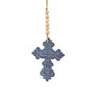 Memorial Outdoor Hanging Decor, Metal and Jute, Patterned Cross, Set of 12 in Wooden Crate