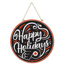 Philadelphia Flyers Holiday Round Door Decor with Hanging Rope, 18x18