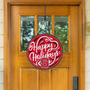 North Carolina State University Holiday Round Door Decor with Hanging Rope, 18x18
