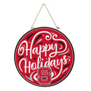 North Carolina State University Holiday Round Door Decor with Hanging Rope, 18x18