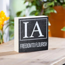 State Wooden Plock Iowa 6x6"