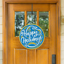 Los Angeles Chargers Holiday Round Door Decor with Hanging Rope, 18x18