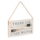 Lake Living Hanging Sign Fresh Air 11x6"