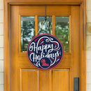 University of Mississippi Holiday Round Door Decor with Hanging Rope, 18x18