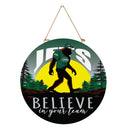 New York Jets Bigfoot Round Door Decor with Hanging Rope, 18x18