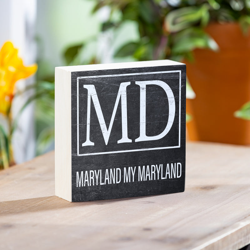State Wooden Plock Maryland 6x6"