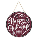 Mississippi State University Holiday Round Door Decor with Hanging Rope, 18x18