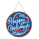 Buffalo Bills Holiday Round Door Decor with Hanging Rope, 18x18