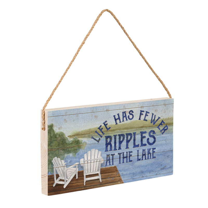 Lake View Hanging Sign Ripples at the Lake 11x6"