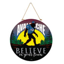 Colorado Avalanche Bigfoot Round Door Décor with Hanging Rope, 18x18