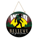 Minnesota Wild Bigfoot Round Door Decor with Hanging Rope, 18x18